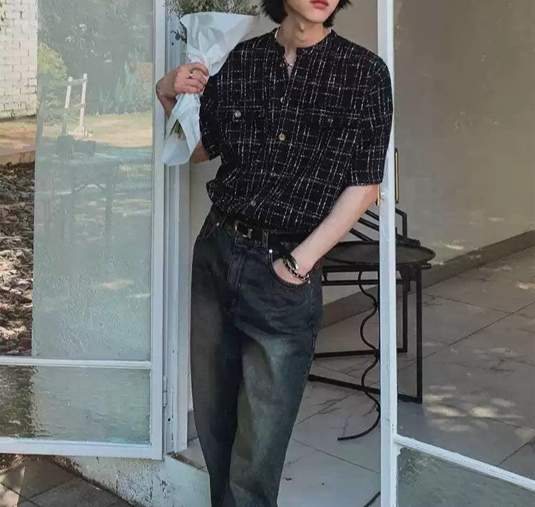 OH Breast Pocket Textured Shirt-korean-fashion-Shirt-OH Atelier-OH Garments