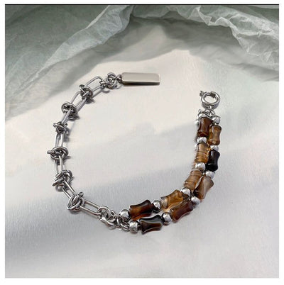 OH Brown Stones and Knots Bracelet-korean-fashion-Bracelet-OH Atelier-OH Garments