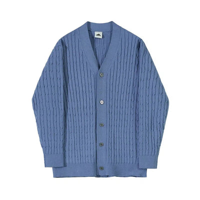 OH Buttoned and Patterned Knit Cardigan-korean-fashion-Cardigan-OH Atelier-OH Garments