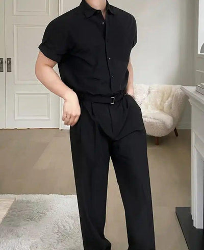 OH Buttoned Fold Sleeves Casual Shirt-korean-fashion-Shirt-OH Atelier-OH Garments