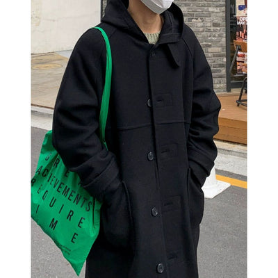 OH Buttoned Hooded Long Coat-korean-fashion-Long Coat-OH Atelier-OH Garments
