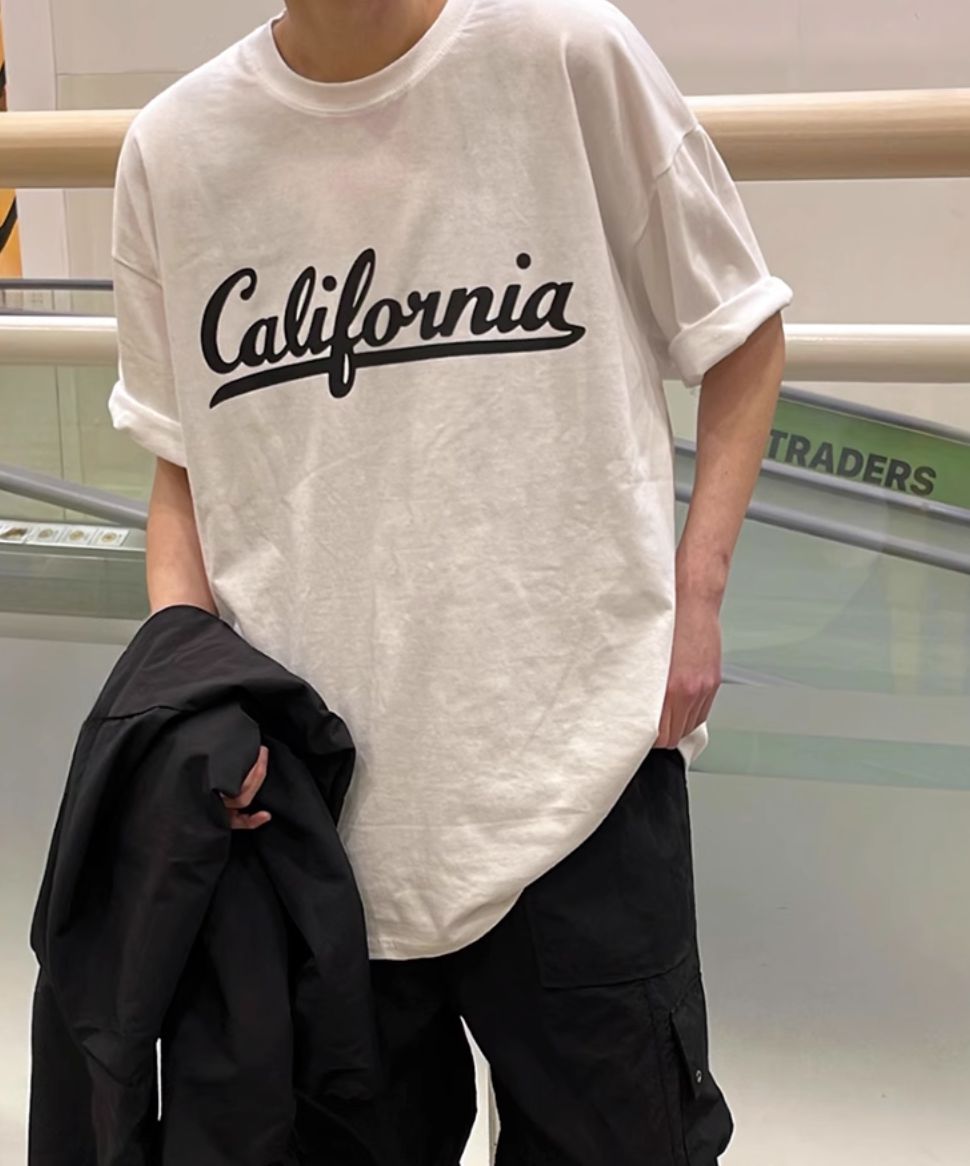 OH California Text Casual T-Shirt-korean-fashion-T-Shirt-OH Atelier-OH Garments