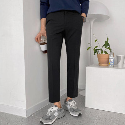 OH Casual Cropped Pleated Pants-korean-fashion-Pants-OH Atelier-OH Garments