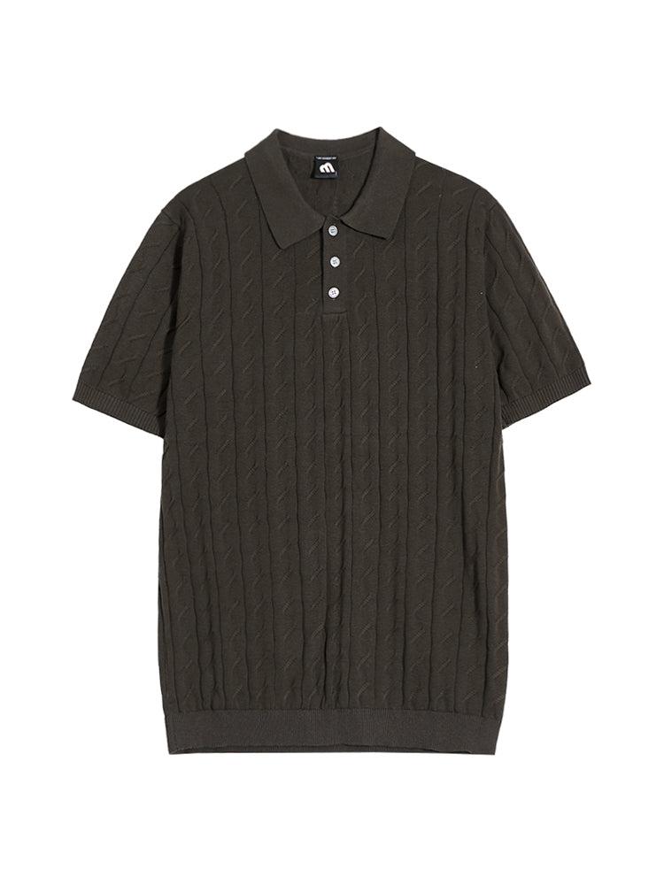 OH Casual Twisted Knit Polo-korean-fashion-Polo-OH Atelier-OH Garments