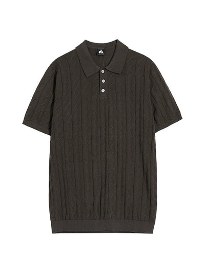 OH Casual Twisted Knit Polo-korean-fashion-Polo-OH Atelier-OH Garments