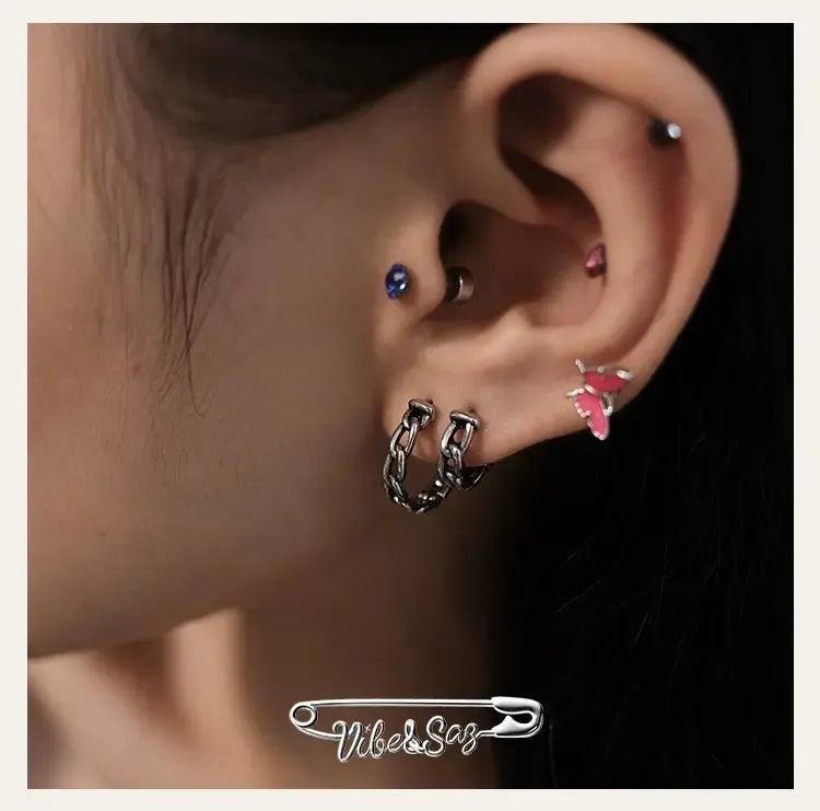 OH Chain Link Hoop Earrings-korean-fashion-Earrings-OH Atelier-OH Garments