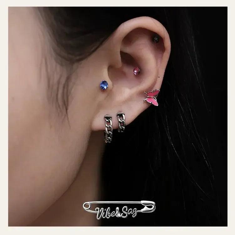 OH Chain Link Hoop Earrings-korean-fashion-Earrings-OH Atelier-OH Garments