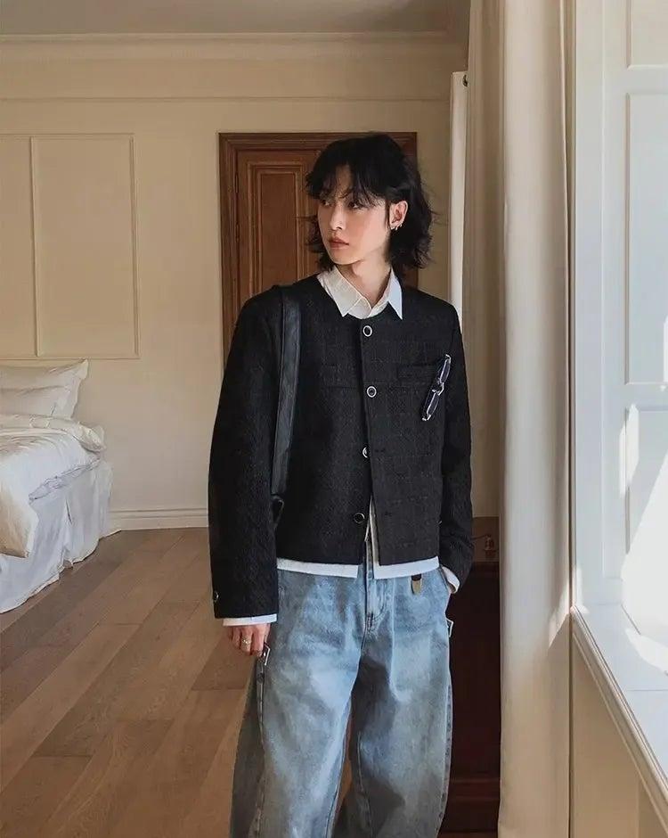 OH Chic Tweed Cropped Blazer-korean-fashion-Blazer-OH Atelier-OH Garments