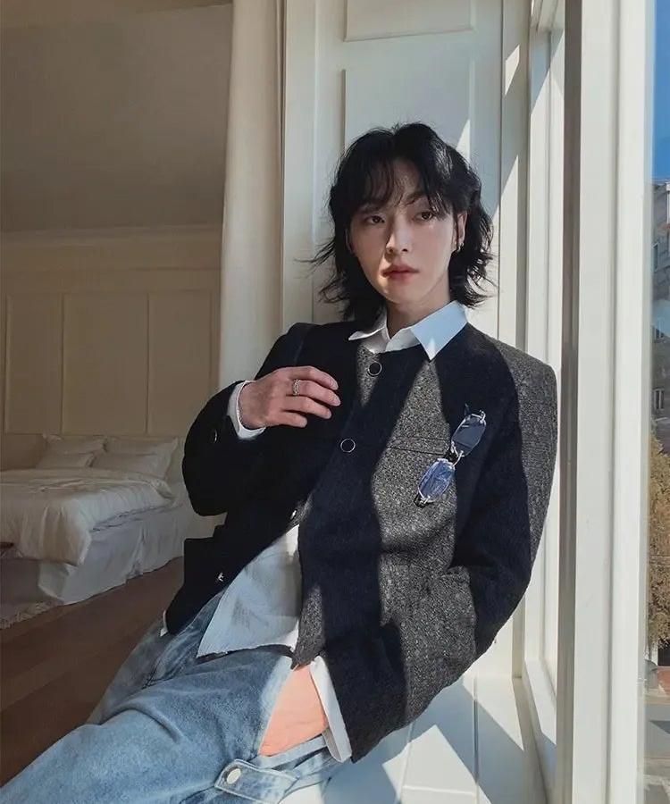 OH Chic Tweed Cropped Blazer-korean-fashion-Blazer-OH Atelier-OH Garments