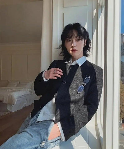 OH Chic Tweed Cropped Blazer-korean-fashion-Blazer-OH Atelier-OH Garments