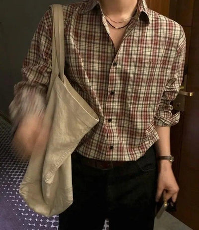 OH Classic Plaid Button-Front Shirt-korean-fashion-Shirt-OH Atelier-OH Garments