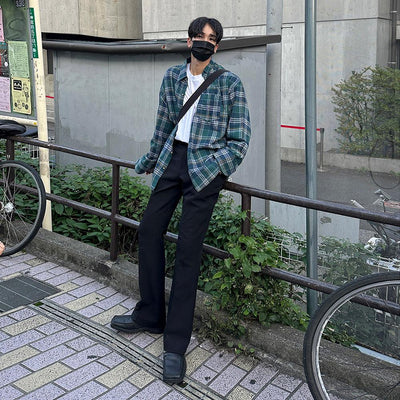 OH Classic Plaid Relaxed Fit Shirt-korean-fashion-Shirt-OH Atelier-OH Garments