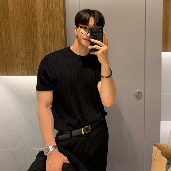 OH Classic Ribbed Knit T-Shirt