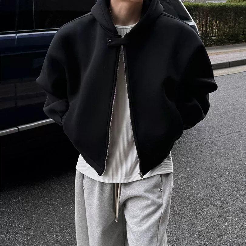 OH Classic Wide Shoulder Zip-Up Hoodie-korean-fashion-Hoodie-OH Atelier-OH Garments