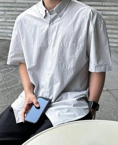 OH Clean Fit Buttoned Shirt-korean-fashion-Shirt-OH Atelier-OH Garments