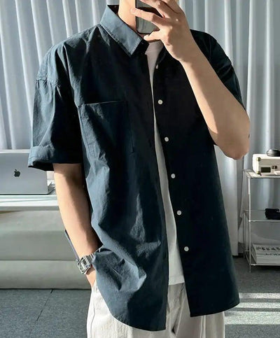 OH Clean Fit Buttoned Shirt-korean-fashion-Shirt-OH Atelier-OH Garments