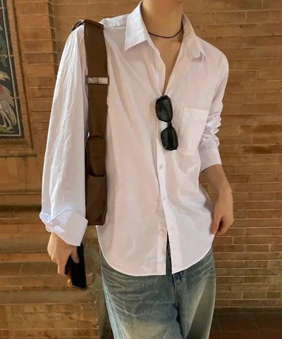 OH Clean Fit Plain Shirt-korean-fashion-Shirt-OH Atelier-OH Garments