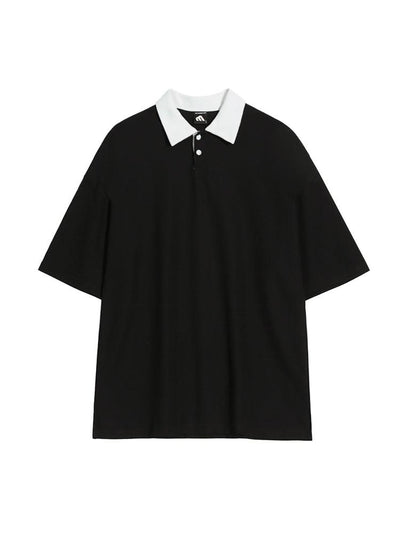 OH Contrast Color Lapel Polo-korean-fashion-Polo-OH Atelier-OH Garments