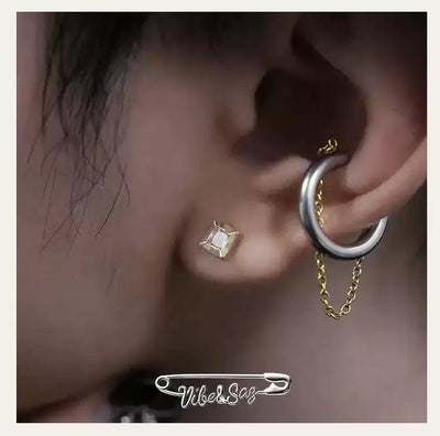 OH Cube Zircon Stud Earrings-korean-fashion-Earrings-OH Atelier-OH Garments