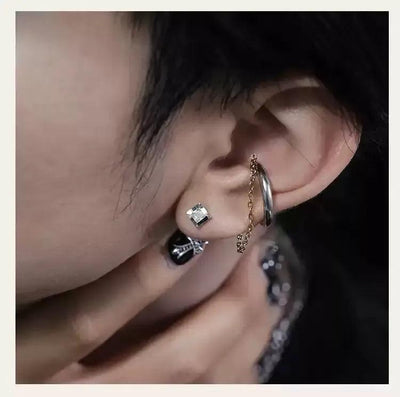 OH Cube Zircon Stud Earrings-korean-fashion-Earrings-OH Atelier-OH Garments