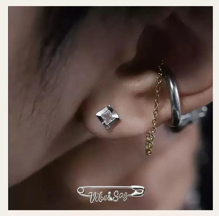 OH Cube Zircon Stud Earrings-korean-fashion-Earrings-OH Atelier-OH Garments