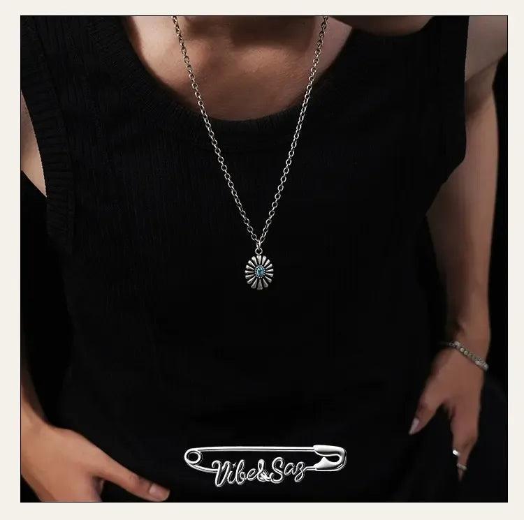 OH Daisy Turquoise Pendant Necklace-korean-fashion-Necklace-OH Atelier-OH Garments