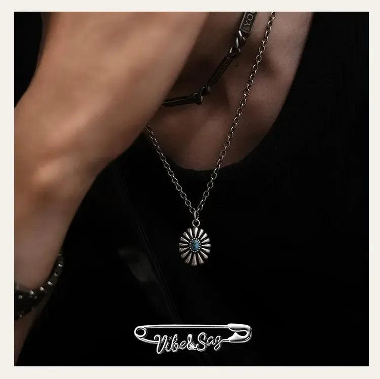 OH Daisy Turquoise Pendant Necklace-korean-fashion-Necklace-OH Atelier-OH Garments