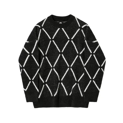 OH Diamond Outline Pattern Sweater-korean-fashion-Sweater-OH Atelier-OH Garments