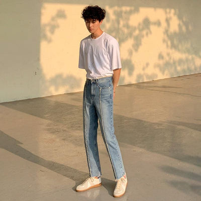 OH Distressed Seam Jeans-korean-fashion-Jeans-OH Atelier-OH Garments