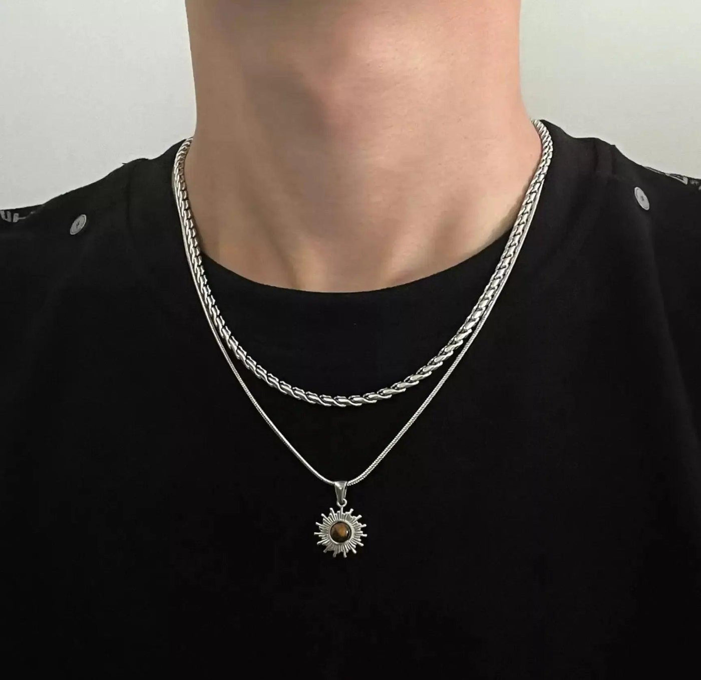 OH Double-Layered Sunburst Pendant Necklace-korean-fashion-Necklace-OH Atelier-OH Garments