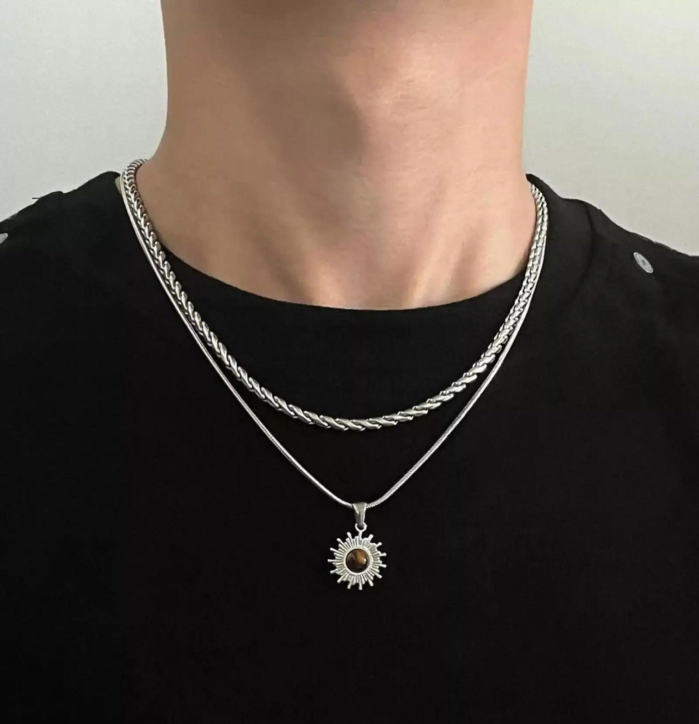 OH Double-Layered Sunburst Pendant Necklace-korean-fashion-Necklace-OH Atelier-OH Garments