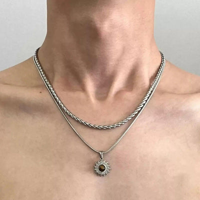OH Double-Layered Sunburst Pendant Necklace-korean-fashion-Necklace-OH Atelier-OH Garments
