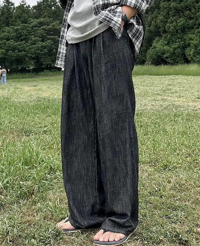 OH Drape Summer Wide Leg Jeans-korean-fashion-Jeans-OH Atelier-OH Garments