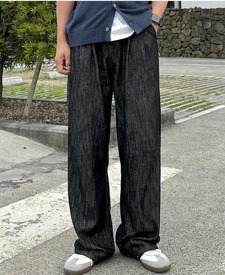 OH Drape Summer Wide Leg Jeans-korean-fashion-Jeans-OH Atelier-OH Garments