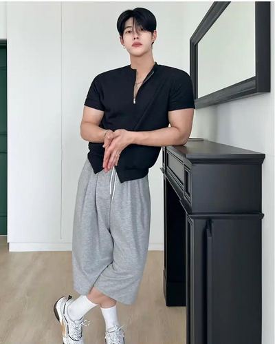 OH Drawcord Sports Sweat Shorts-korean-fashion-Shorts-OH Atelier-OH Garments