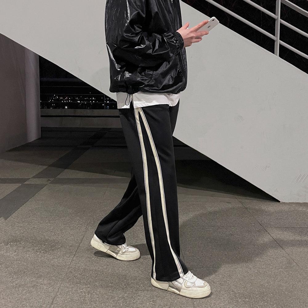 OH Drawcord Striped Contrast Sweatpants-korean-fashion-Pants-OH Atelier-OH Garments