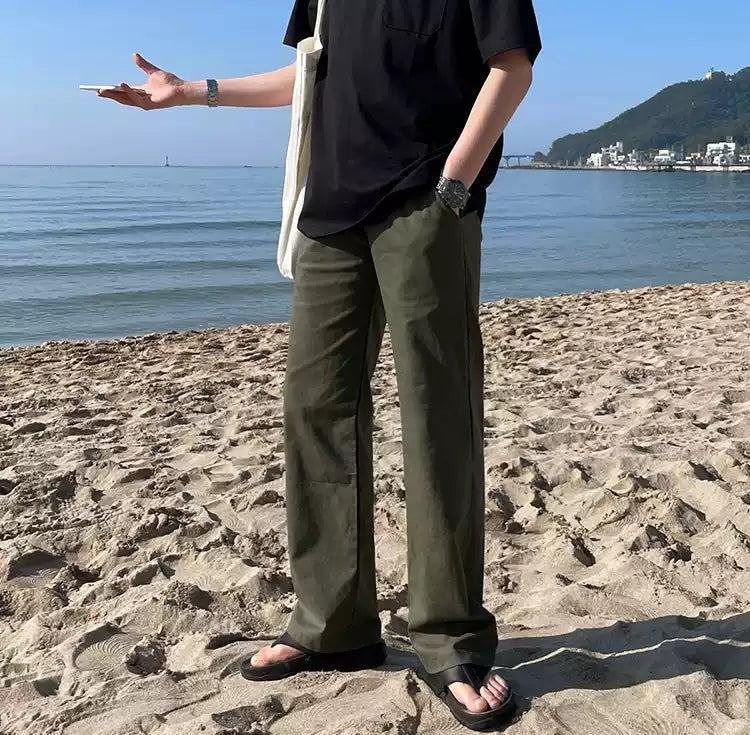 OH Drawstring Elastic Waist pants-korean-fashion-Pants-OH Atelier-OH Garments