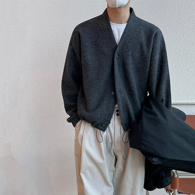 OH Drawstring Hem Knit Cardigan-korean-fashion-Cardigan-OH Atelier-OH Garments