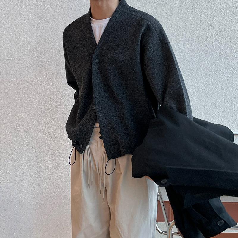 OH Drawstring Hem Knit Cardigan-korean-fashion-Cardigan-OH Atelier-OH Garments