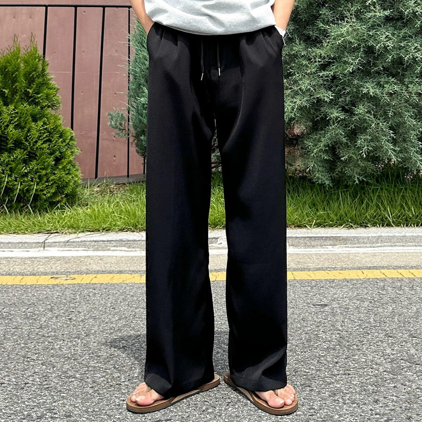 OH Drawstring Straight Versatile Pants-korean-fashion-Pants-OH Atelier-OH Garments