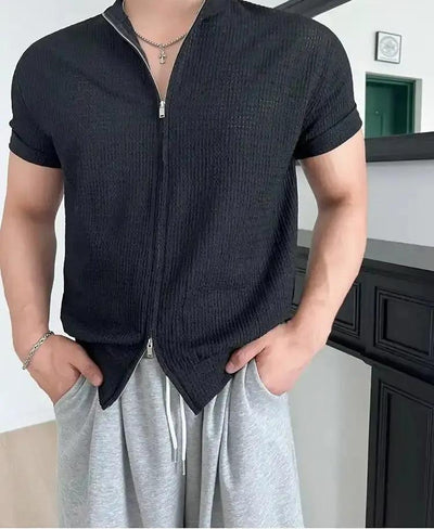 OH Dual-End Zipped Knit Cardigan-korean-fashion-Cardigan-OH Atelier-OH Garments