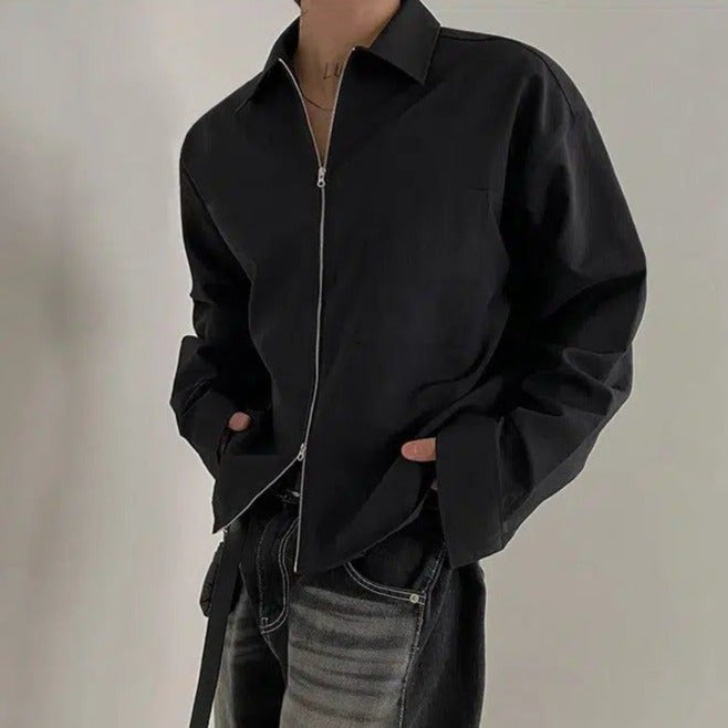 OH Dual Zipper Boxy Shirt-korean-fashion-Shirt-OH Atelier-OH Garments