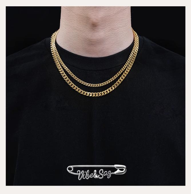 OH Electroplated Gold Cuban Necklace-korean-fashion-Necklace-OH Atelier-OH Garments