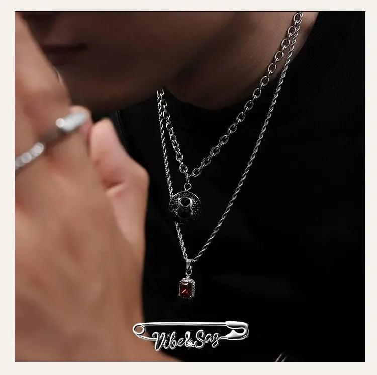 OH Emerald Ruby Pendant Necklace-korean-fashion-Necklace-OH Atelier-OH Garments