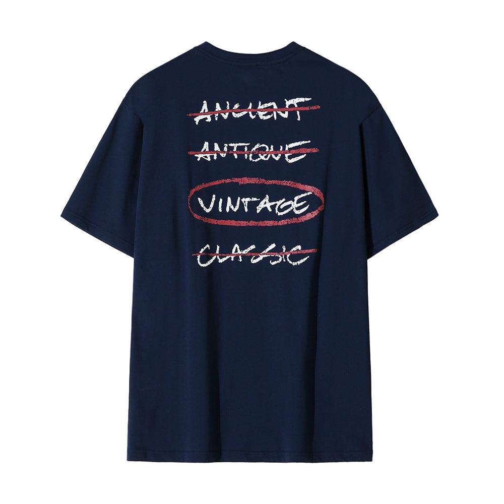 OH Encircled Vintage Text Loose T-Shirt-korean-fashion-T-Shirt-OH Atelier-OH Garments