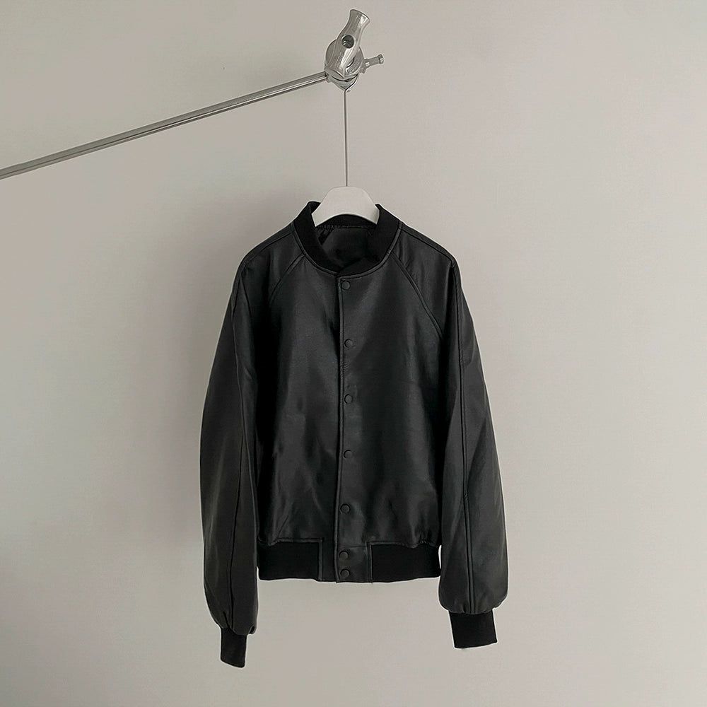 OH Essential Buttoned PU Leather Jacket-korean-fashion-Jacket-OH Atelier-OH Garments
