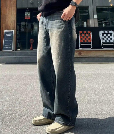 OH Fade Thigh Highlight Straight Jeans-korean-fashion-Jeans-OH Atelier-OH Garments