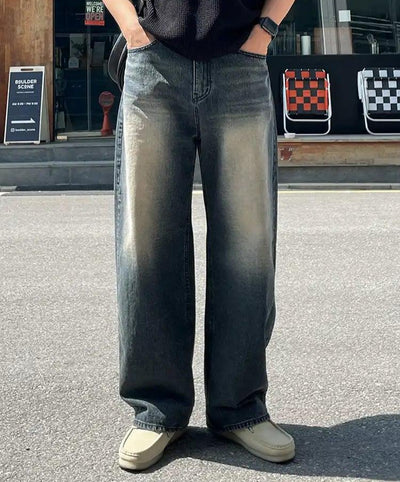 OH Fade Thigh Highlight Straight Jeans-korean-fashion-Jeans-OH Atelier-OH Garments