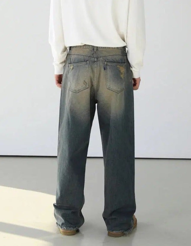OH Faded Spots Detail Jeans-korean-fashion-Jeans-OH Atelier-OH Garments