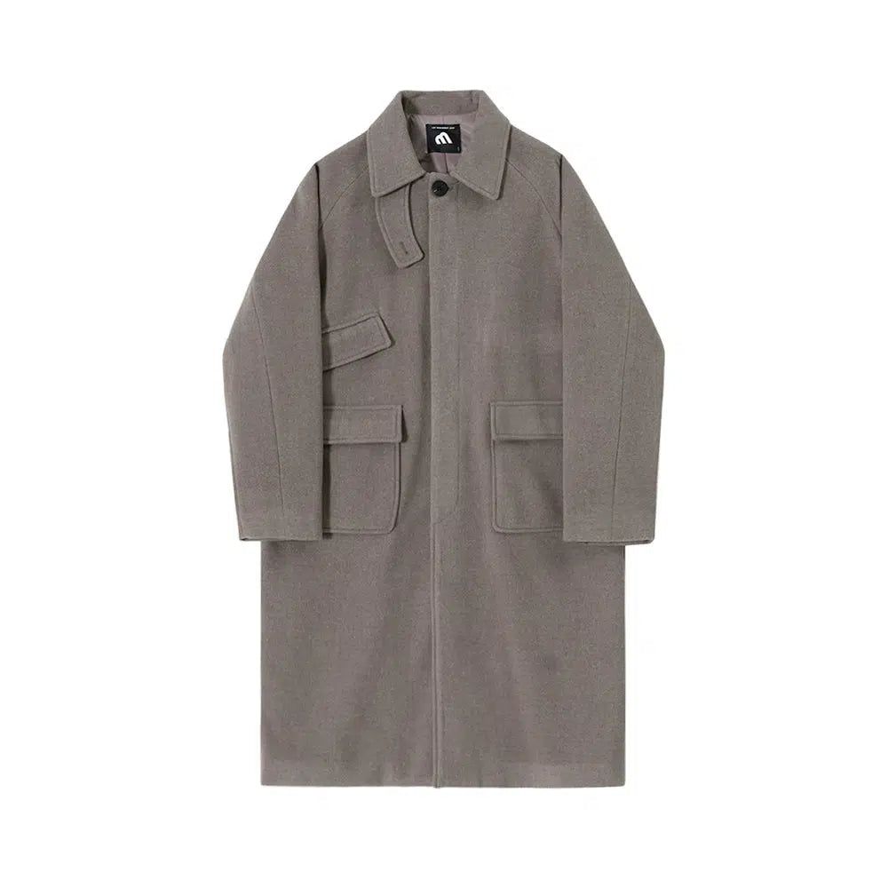 OH Flap Pocket Buttons Long Coat-korean-fashion-Long Coat-OH Atelier-OH Garments